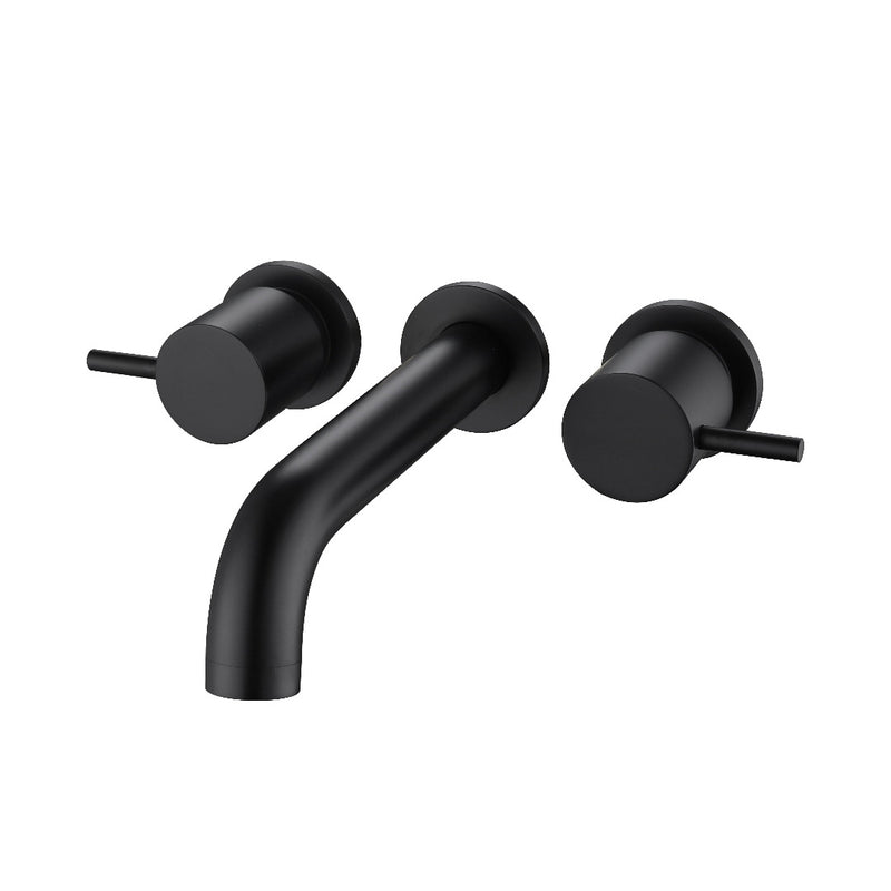 Classic Matte Black Pin Wall Basin Set 1/4 Turn