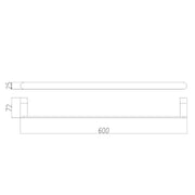 Classic Gun Metal 600mm Single Towel Holder - Acqua Bathrooms