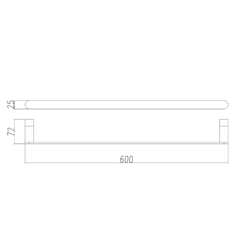 Classic Gun Metal 600mm Single Towel Holder - Acqua Bathrooms