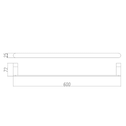 Classic Gun Metal 600mm Single Towel Holder - Acqua Bathrooms