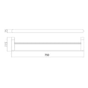 Classic Gun Metal 750mm Double Towel Holder - Acqua Bathrooms