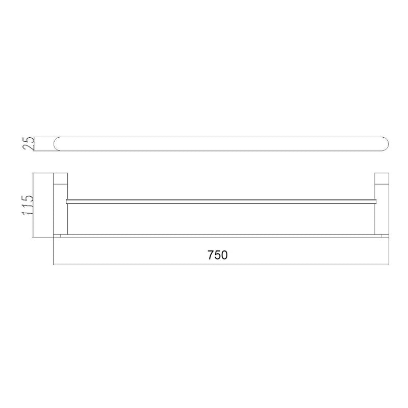 Classic Gun Metal 750mm Double Towel Holder - Acqua Bathrooms
