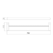 Classic Chrome 750mm Double Towel Holder - Acqua Bathrooms