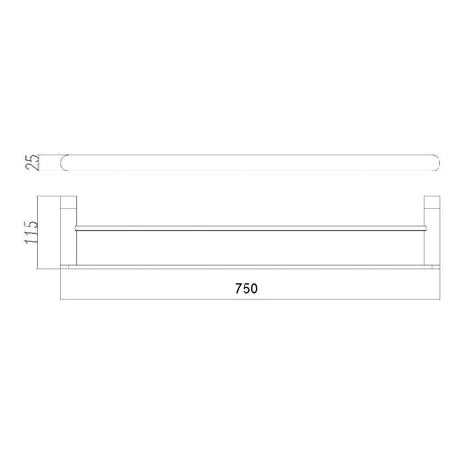 Classic Chrome 750mm Double Towel Holder - Acqua Bathrooms