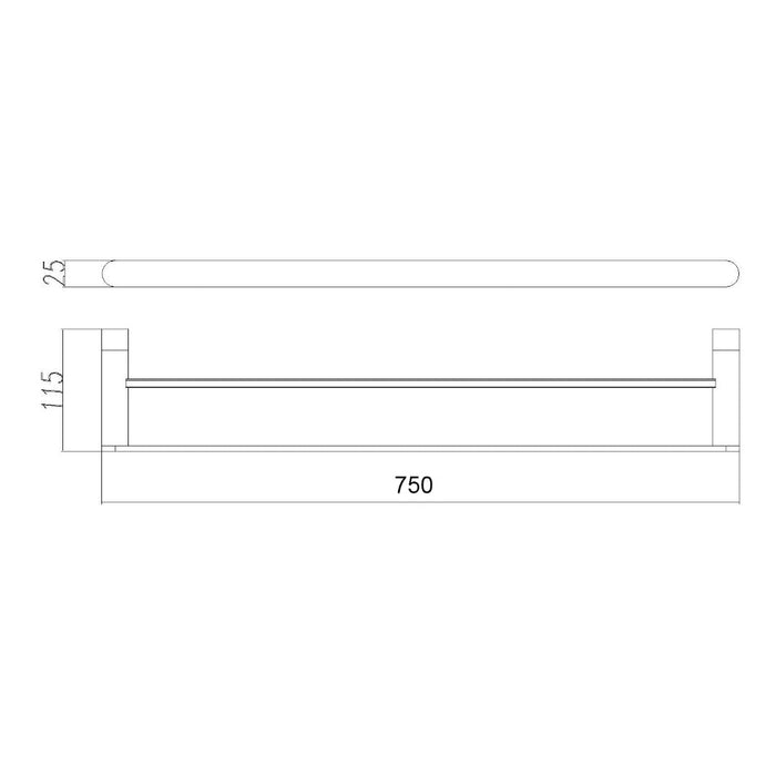 Classic Chrome 750mm Double Towel Holder - Acqua Bathrooms