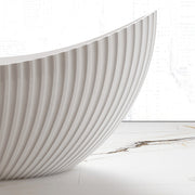 Coral Fluted 1800mm Matte White High End Designer Freestanding Bath - Acqua Bathrooms