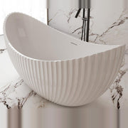 Coral Fluted 1800mm Matte White High End Designer Freestanding Bath - Acqua Bathrooms
