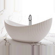 Coral Fluted 1800mm Matte White High End Designer Freestanding Bath - Acqua Bathrooms