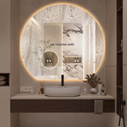 Cove Touchless 1200 x 1100 D Shape LED Mirror - Three Light Temperatures - Acqua Bathrooms