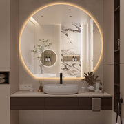 Cove Touchless 1200 x 1100 D Shape LED Mirror - Three Light Temperatures - Acqua Bathrooms