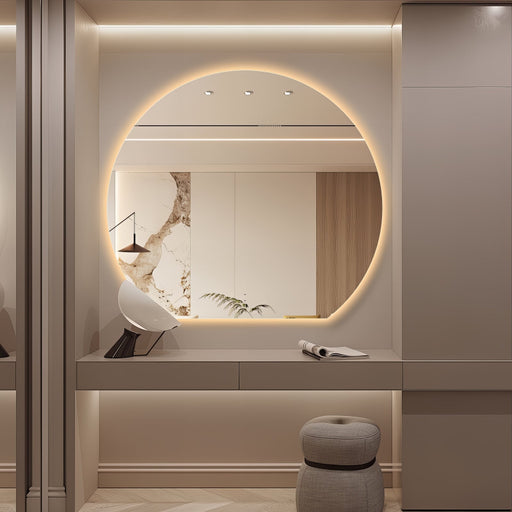 Cove Touchless 1500 x 1350 D Shape LED Mirror - Three Light Temperatures - Acqua Bathrooms