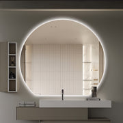 Cove Touchless 1500 x 1350 D Shape LED Mirror - Three Light Temperatures - Acqua Bathrooms