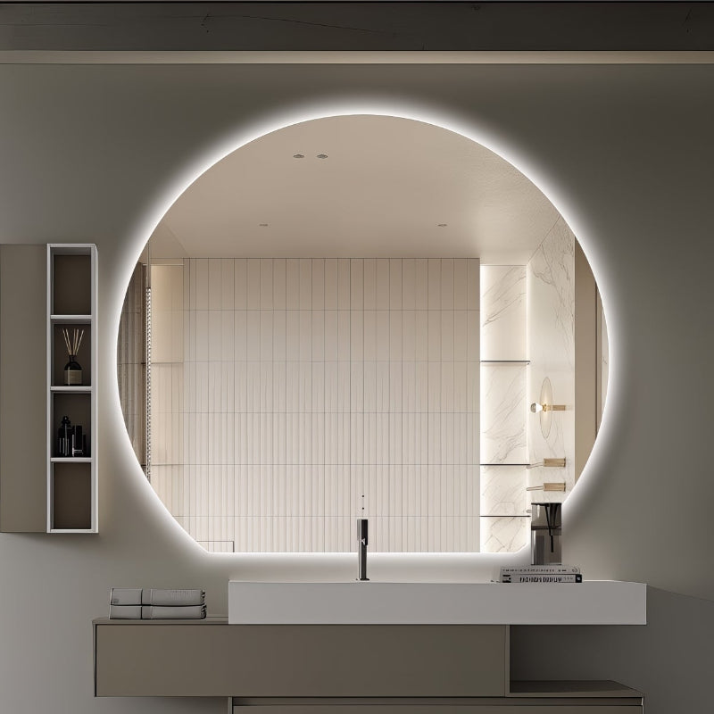 Cove Touchless 1500 x 1350 D Shape LED Mirror - Three Light Temperatures - Acqua Bathrooms