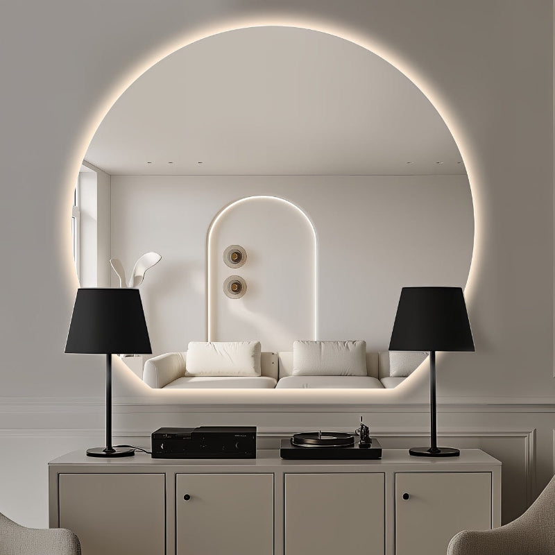 Cove Touchless 1500 x 1350 D Shape LED Mirror - Three Light Temperatures - Acqua Bathrooms