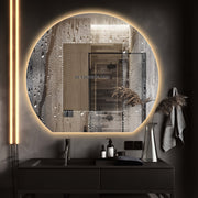 Cove Touchless 900 x 800 D Shape LED Mirror - Three Light Temperatures - Acqua Bathrooms