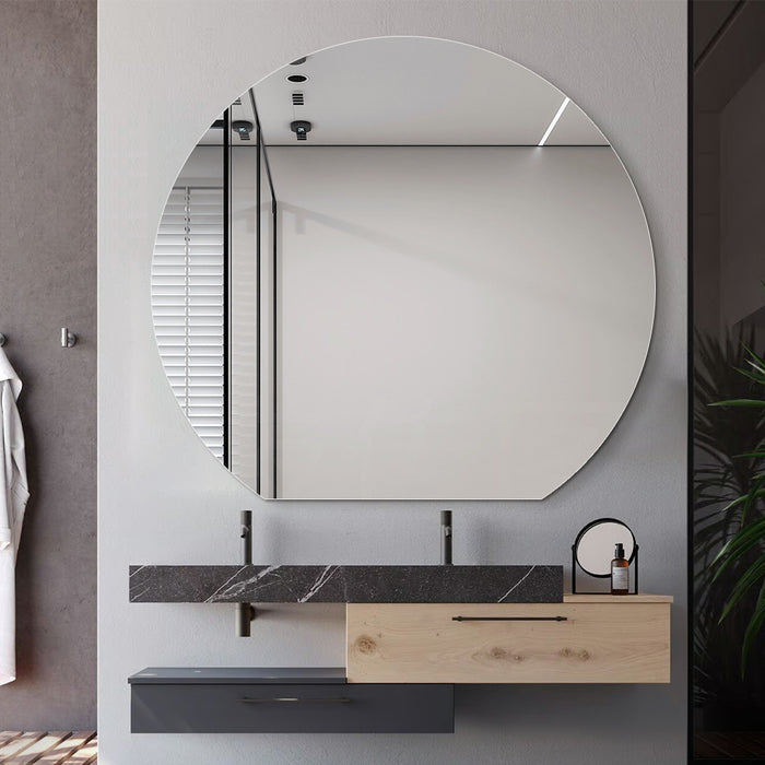 Cove 1200 x 1100 D Shape Polished Edge Mirror