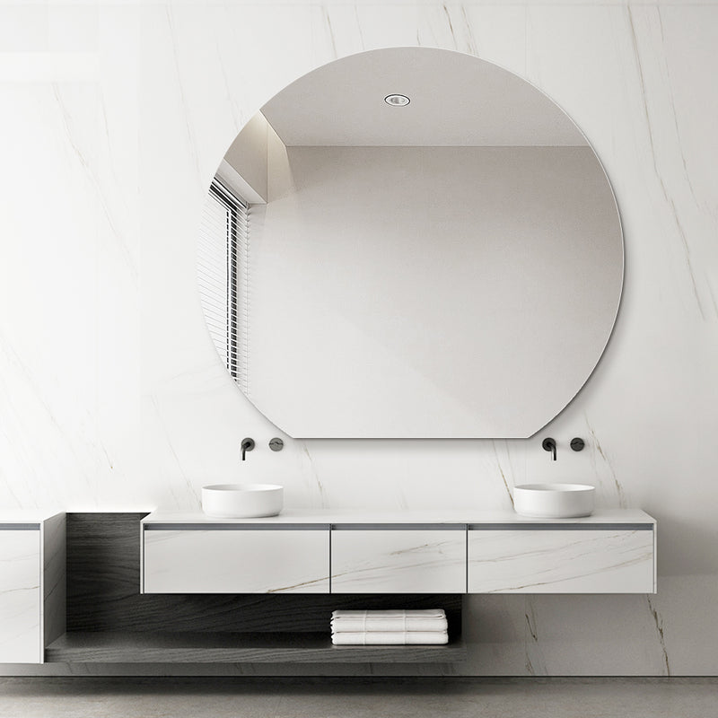 Cove 1200 x 1100 D Shape Polished Edge Mirror