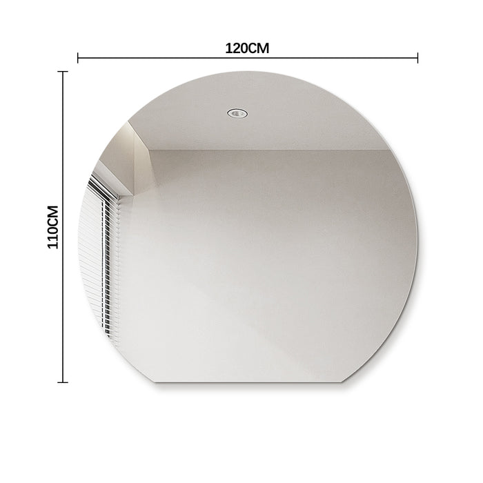 Cove 1200 x 1100 D Shape Polished Edge Mirror
