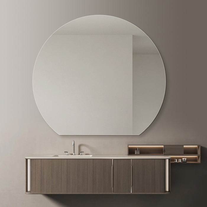 Cove 900 x 800 D Shape Polished Edge Mirror