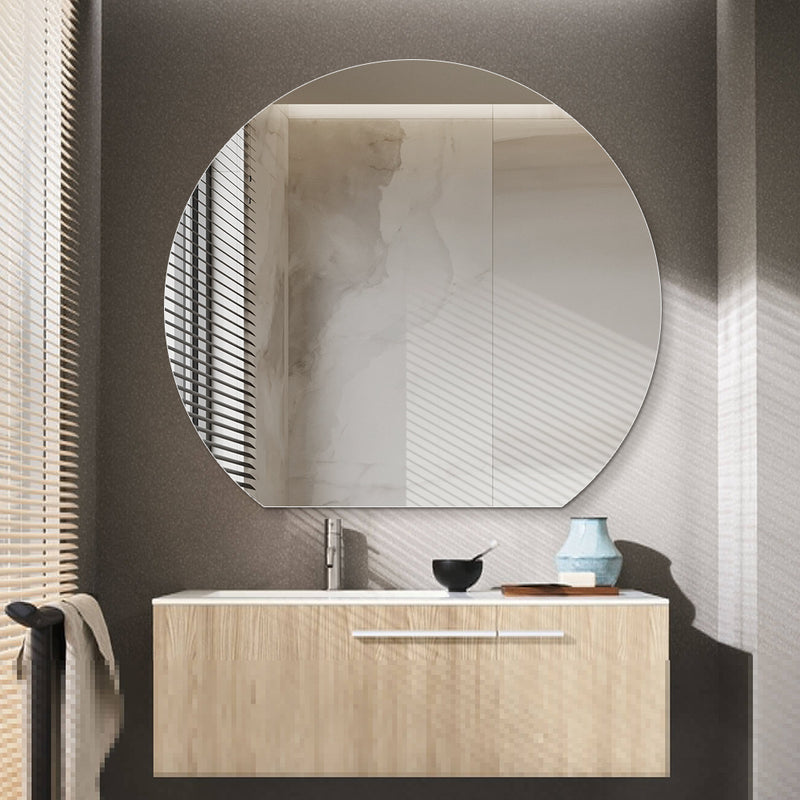 Cove 900 x 800 D Shape Polished Edge Mirror