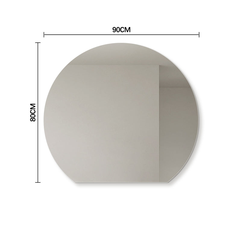 Cove 900 x 800 D Shape Polished Edge Mirror