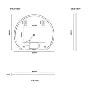 Cove Touchless 900 x 800 D Shape LED Mirror - Three Light Temperatures - Acqua Bathrooms