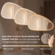 Oblonga Touchless 1200 x 750 Asymmetrical LED Mirror - Three Light Temperatures - Acqua Bathrooms