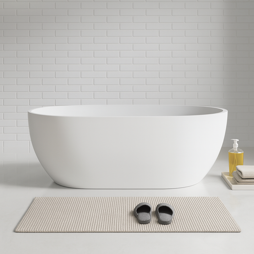 Cremona 1700 Matte White Round Freestanding Bath Tub - Acqua Bathrooms