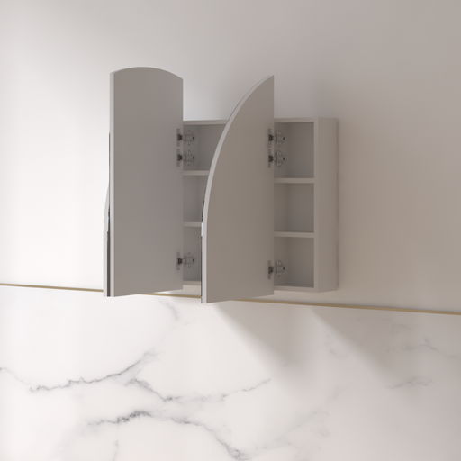 Cresta 1200 x 800mm Matte White Arched Shaving Cabinet - Acqua Bathrooms