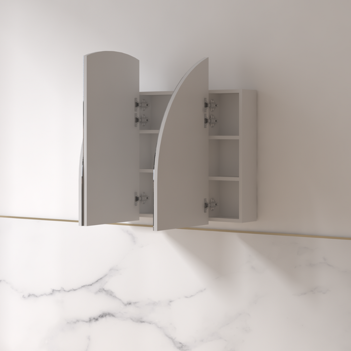 Cresta 1200 x 800mm Matte White Arched Shaving Cabinet - Acqua Bathrooms