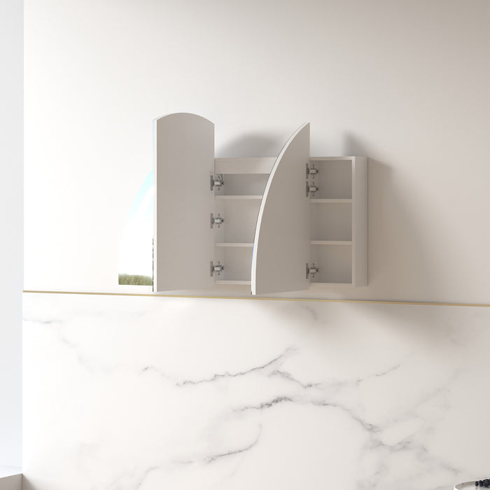 Cresta LED 1500 x 800mm Matte White Arched Shaving Cabinet