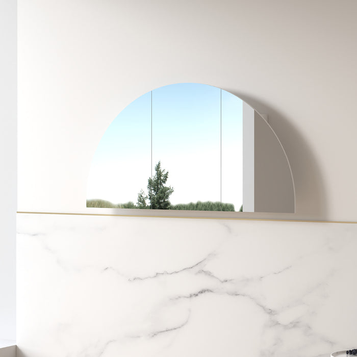 Cresta 1500 x 800mm Matte White Arched Shaving Cabinet