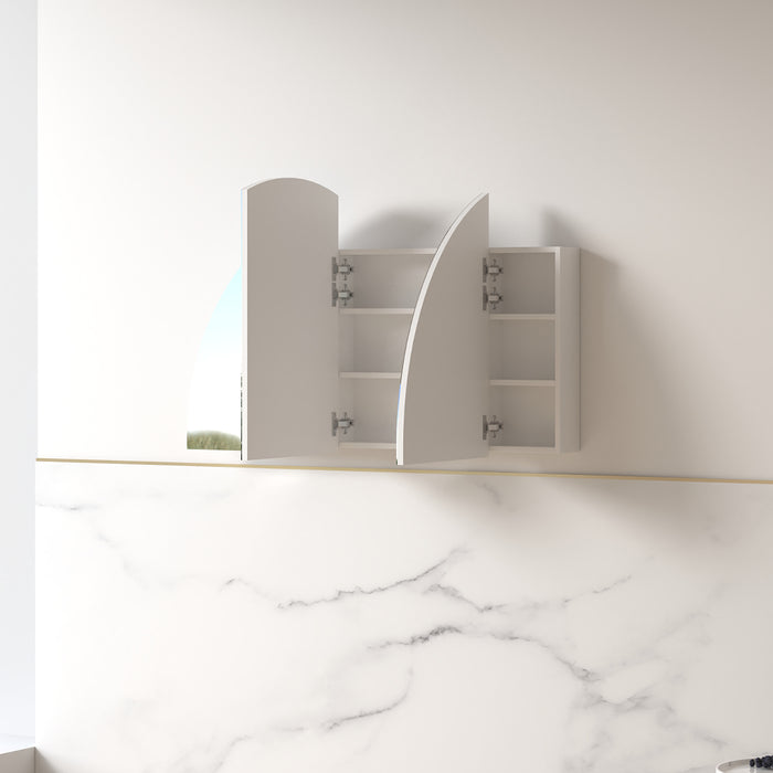Cresta 1500 x 800mm Matte White Arched Shaving Cabinet