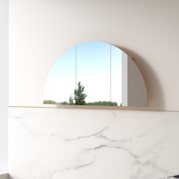 Cresta 1500 x 800mm Light Walnut Arched Shaving Cabinet