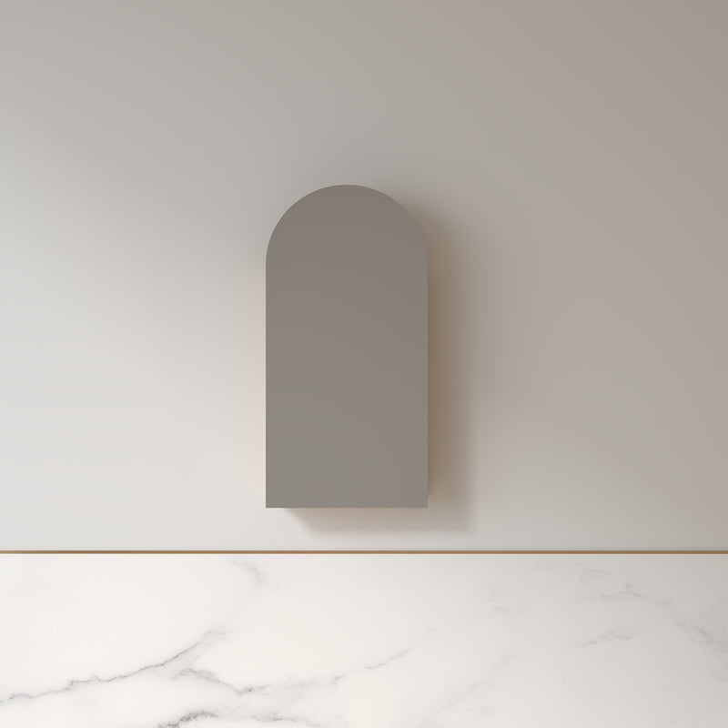 Cresta 450 x 900mm Light Walnut Arched Shaving Cabinet