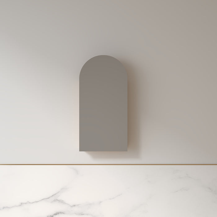 Cresta 450 x 900mm Light Walnut Arched Shaving Cabinet