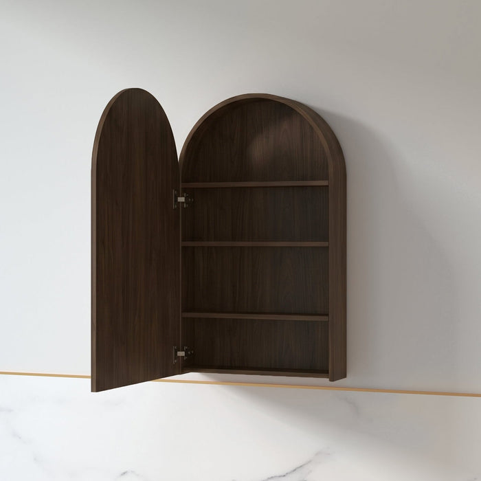 Cresta 600 x 1000mm Full Depth Alder Walnut Arched Shaving Cabinet