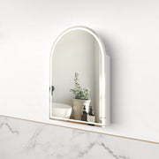 Cresta LED Matte White Arched Shaving Cabinet - Acqua Bathrooms