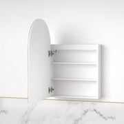 Cresta LED Matte White Arched Shaving Cabinet - Acqua Bathrooms
