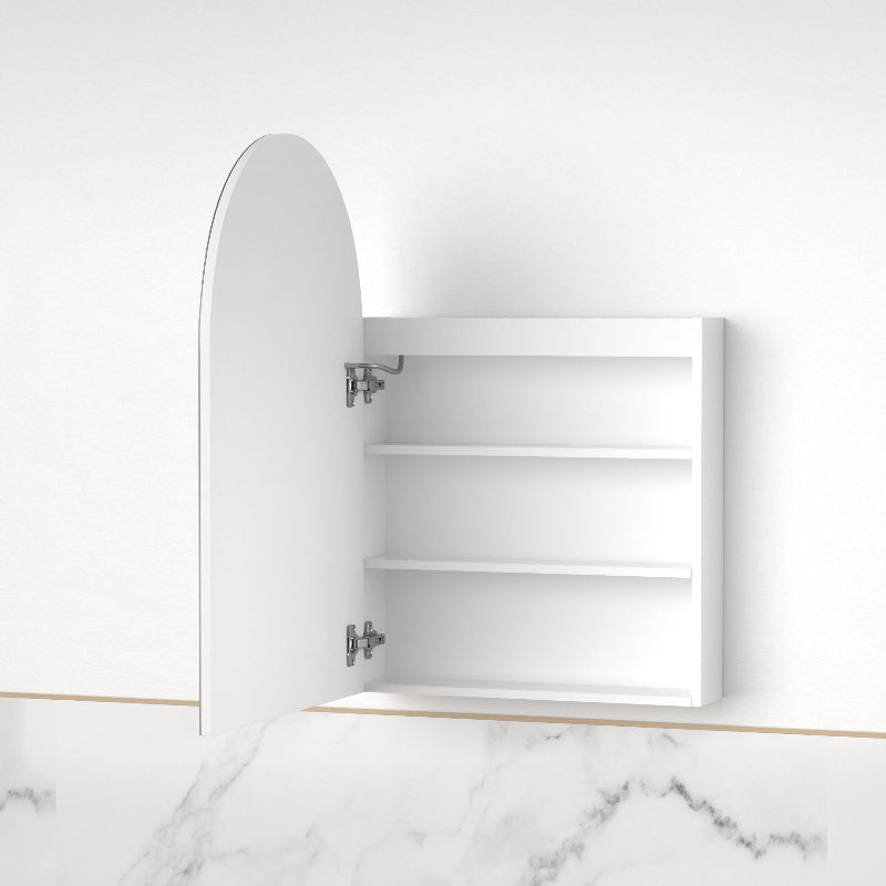 Cresta LED Matte White Arched Shaving Cabinet - Acqua Bathrooms