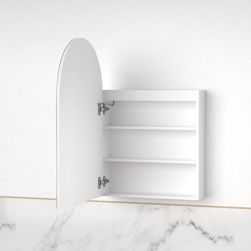 Cresta LED Matte White Arched Shaving Cabinet - Acqua Bathrooms