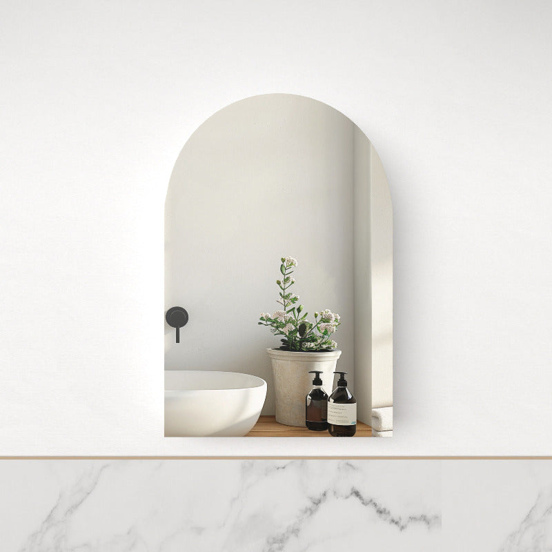 Cresta Light Walnut Arched Shaving Cabinet - Acqua Bathrooms