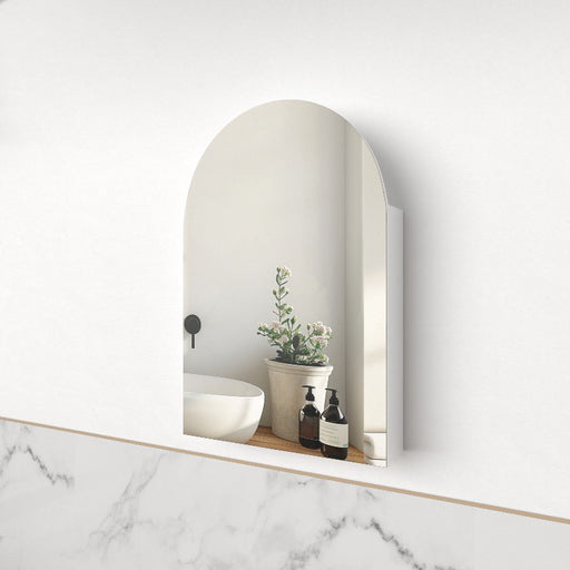 Cresta Matte White Arched Shaving Cabinet - Acqua Bathrooms