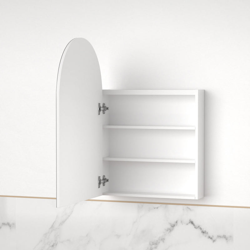 Cresta Matte White Arched Shaving Cabinet - Acqua Bathrooms