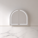 Cresta LED 900 x 800mm Matte White Arched Shaving Cabinet - Acqua Bathrooms