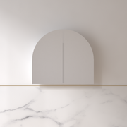 Cresta 900 x 800mm Matte White Arched Shaving Cabinet - Acqua Bathrooms