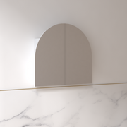 Cresta 900 x 800mm Matte White Arched Shaving Cabinet - Acqua Bathrooms