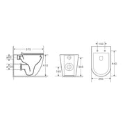 Geberit Cremona Rimless Tornado In Wall Toilet Suite Package - Round Gun Metal Button - Acqua Bathrooms