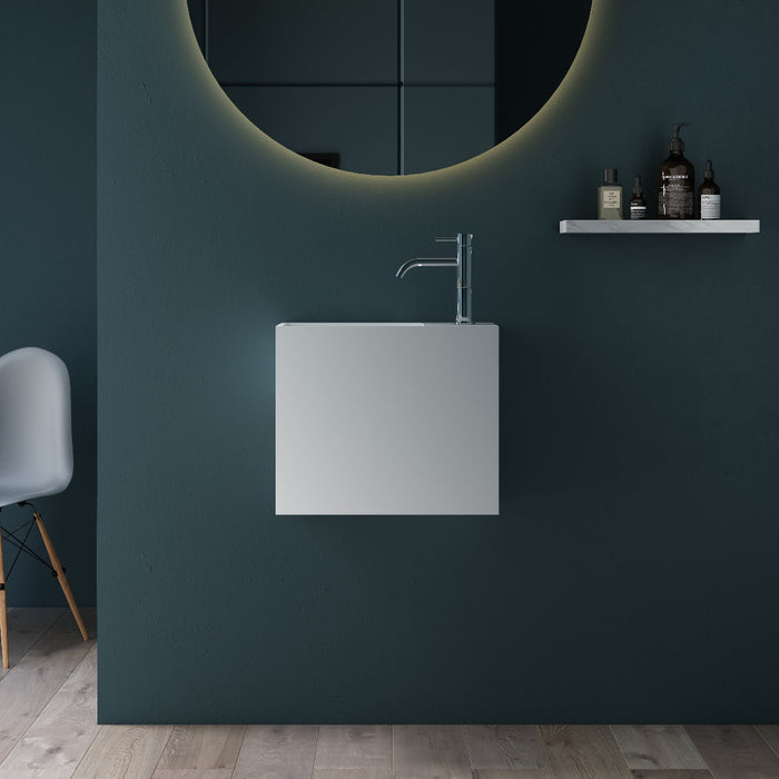 Cubo 450mm Solid Surface Stone Wall Hung Basin