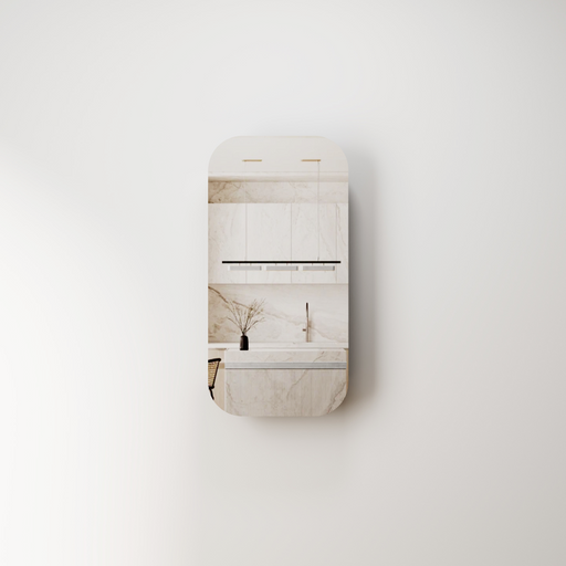 Curva Soft Square Matte White Shaving Cabinet - Acqua Bathrooms